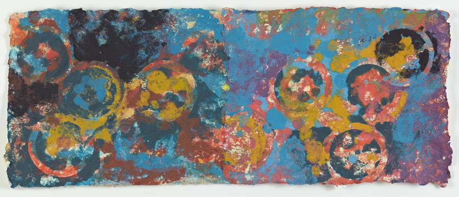 Searching, handmade paper pulp painting, 9"x21.5"