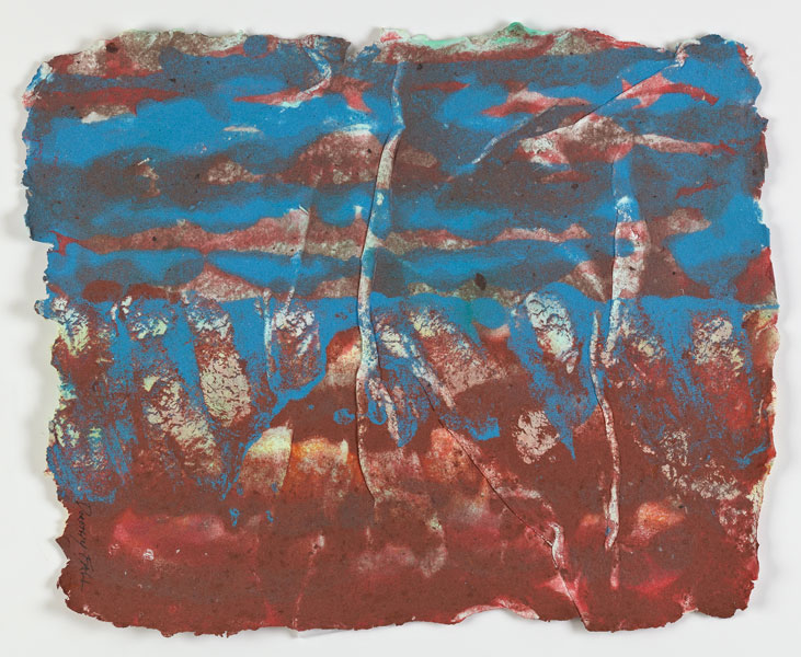 Untitled, handmade paper pulp painting, 12"x15"