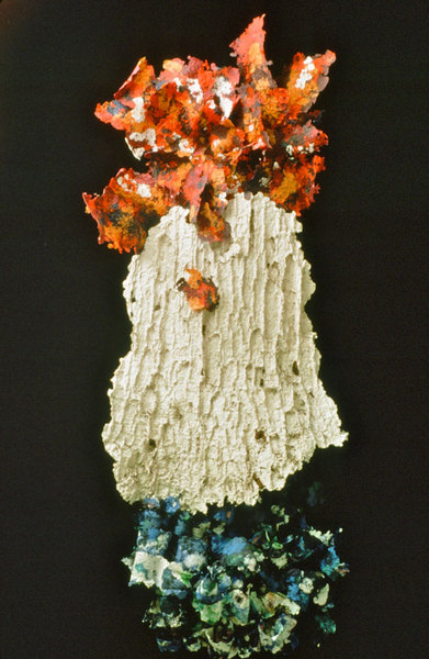 Wood, Fire, Water, handmade paper, 53"x21"x6"