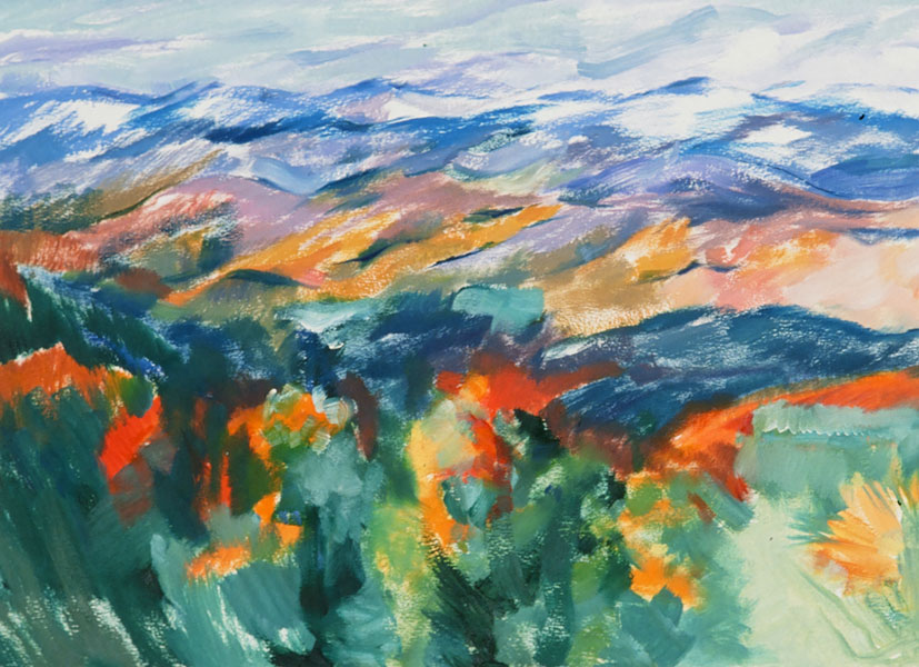 Mountain Fire, oil on paper, 22"x30"