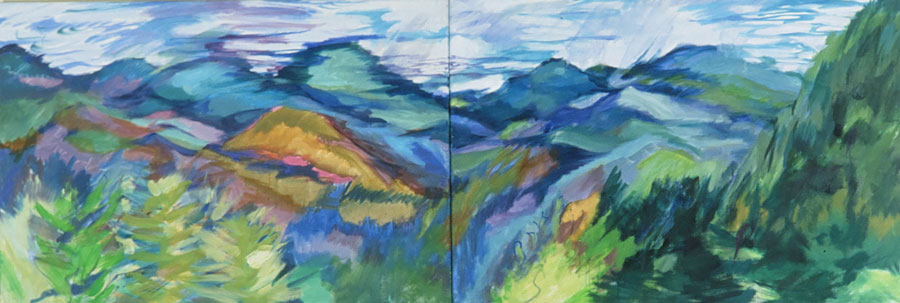 Vermont Hills, oil on linen, 22"x64"